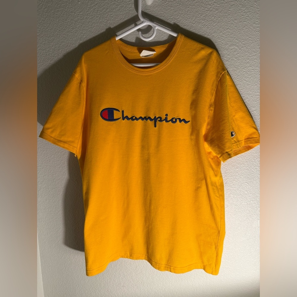 Champion Men's Yellow T-Shirt Size Large